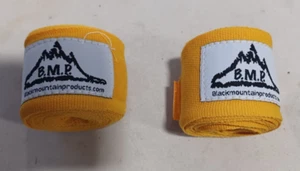 Lot of 2 Black Mountain Products Professional Grade Hand Wraps Yellow - Picture 1 of 2