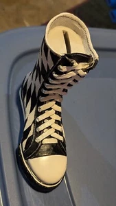 Black & White Checkered High Sneakers Piggy Coin Bank - Picture 1 of 6