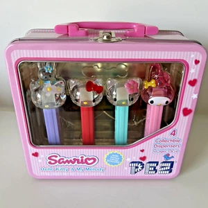 Sanrio Hello Kitty & My Melody 4 Collectible Dispensers Tin Lunchbox PEZ - Picture 1 of 7