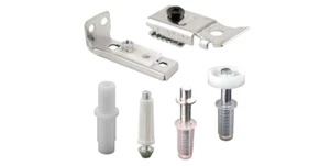 Kit riparazione ferramenta porta armadio ricambio pomello legno binario largo zincato - Foto 1 di 8