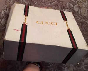 VTG NEW Gucci Handbag Black Leather AUTHENTIC DEAD STOCK W/ BOX & RECEIPT NIB - Picture 1 of 12