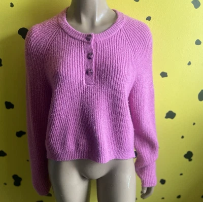 Suéter Henley Mujer Talla Pequeña Grueso Tejido Crop Rosa Barbie Bratz Femenino  Foto 1 de 4