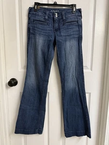 Ariat Women's 27x32 Trousers Wide Leg Mid Rise Stretch Ella Jeans Denim Western - Picture 1 of 15