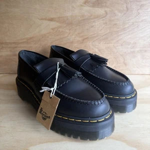 Dr. Martens Adrian Quad schwarze Plateauschuhe gelbe Nähte Herren 12 neu mit Etikett Doc - Bild 1 von 10