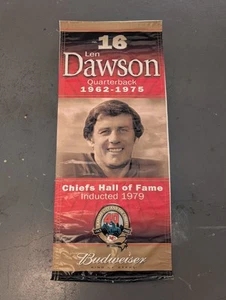 Raro 2002 Kansas City Chiefs Len Dawson Salón de la fama Budweiser Bud Colgante Vinilo Banner - Imagen 1 de 7