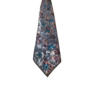 Wembely Men’s Neck Tie 3 ¾” MultiColor Flowers Floral Tie Polyester - Image 1 of 3