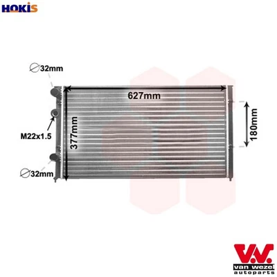 RADIATOR ENGINE COOLING 58002027 FOR VW GOLF/III/Mk FLIGHT/CLASSIC JETTA POLO - Image 1 of 4