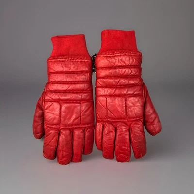 Vintage Grandoe Men Size M Red Lined Genuine Leather Gloves - Image 1 of 3