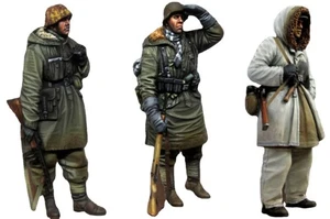1/35 Scale WWII German Soldiers Winter Eastern Front Resin Figures Unassembled - Foto 1 di 4