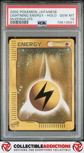 Pokémon japonés Mcdonald'S Lightning Energy 2002-Holo Mcdonald'S PSA 10 - Imagen 1 de 2