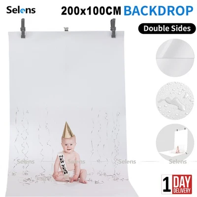 1*2M Photography White Backdrop Thick PVC Paper Matte Glossy Photo Background - Image 1 of 4