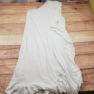 Free People FP Beach Dress Womens Large White Maxi One Shoulder Ruffled Ladies - Picture 1 of 7