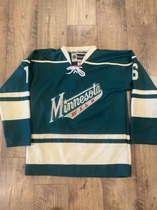 Jason Zucker Minnesota Wild Reebok Hockey Jersey 50 Authentic Fight Strap - Picture 1 of 9