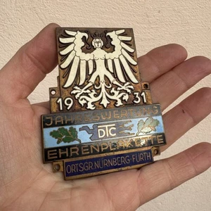 Placa de coche DTC clasificación anual honor pl. Nuremberg-Fürth 1931 (n.º 13) - Imagen 1 de 7