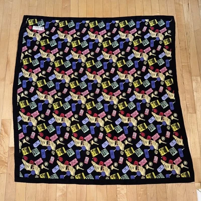 Vintage 1993 Nicole Miller NYC Tickets 100% Silk Scarf 42” Square - Image 1 of 3
