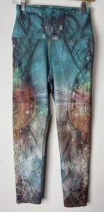 EVCR Evolution and Creation Colorful Seven Chakra Print Yoga Leggings High Waist - Picture 1 of 6