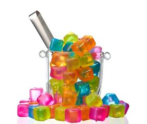 NEW Reusable Plastic Ice cubes Pack of 18 Colors May Vary BPA Free