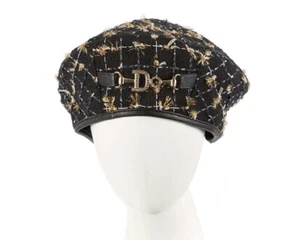Soft warm black & gold wool winter french beret by Max Alexander. Aussie Seller - Picture 1 of 4