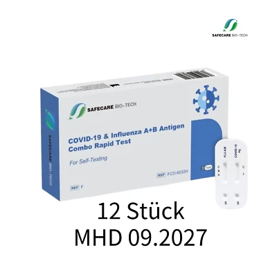 SAFECARE BIOTECH 12×Safecare Corona + Influenza A/B Combo 3in1 Test 1er Laientest/MHD 09.2027