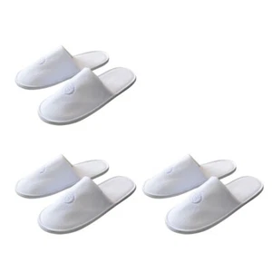 3 Pairs of Disposable Slippers Hotel Slipper Travel Slipper Single Use Slipper - Foto 1 di 11