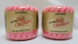 Lot of 2 - Shaded Flamings - Knit Cro Sheen - 100% Mercerized Cotton Ships Free - Picture 1 of 2