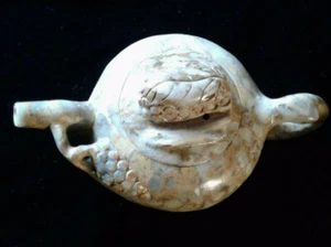 Pequeña tetera de piedra tallada china fruta posiblemente jade marrón o jadita - Imagen 1 de 12