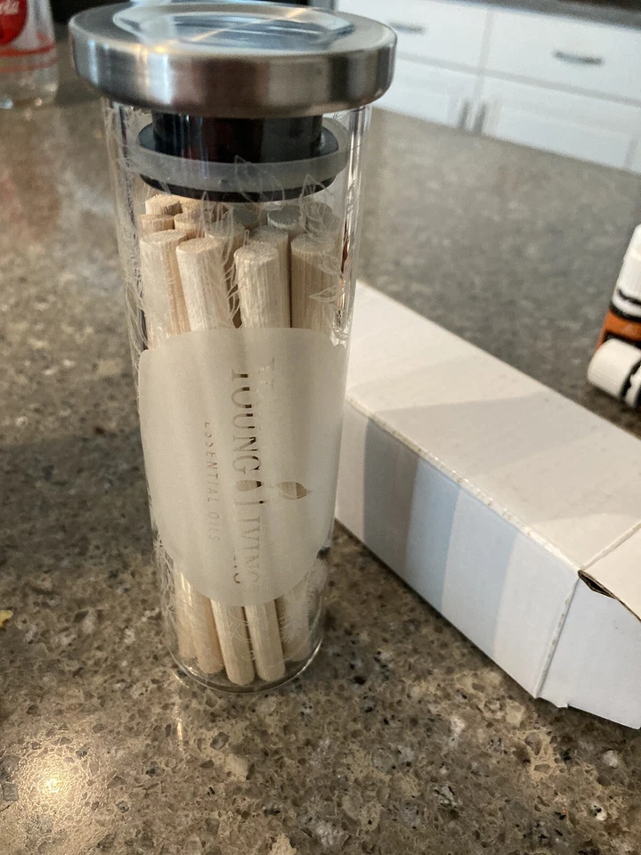 Young Living Diffuser Wooden Rods In Glass Container - Image 1 of 1