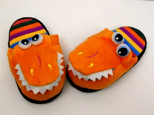 Haida Trading INC Childrens T-Rex Slippers Orange Size M - Picture 1 of 12