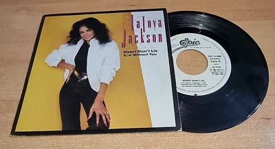 LA TOYA JACKSON Heart don't lie 7" SPAIN PROMO SINGLE VINYL RARE ONE SIDE ONLY - Image 1 of 3