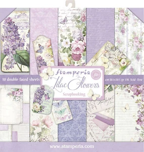 Almohadilla de papel de doble cara Stamperia 12""X12"" 10/paquete lila, 10 diseños/1 cada uno - Imagen 1 de 1