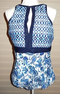 COASTAL BLUE WOMEN'S BLUE HIGH NECK ONE PIECE SWIMSUIT, SIZE 1X - Bild 1 von 5