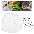 Spider Web Halloween Decorations, Stretchy Cobwebs With Artificial Spiders For