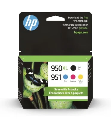 PACK DE 4 TINTAS HP GENUINAS 950XL NEGRAS y 951 COLOR Officejet Serie 8600 Foto 1 de 4