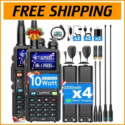 Paquete completo de 2 kit de radioaficionados UV-5RM con antenas de alta ganancia y soporte meteorológico Foto 1 de 4