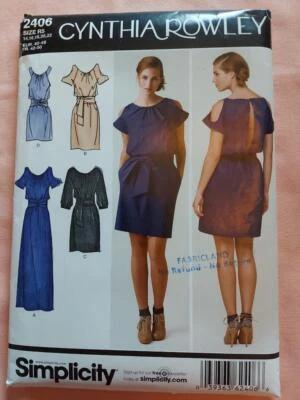 Simplicity 2406 Misses' Dress in 3 Lengths Pattern Size 14-22 by Cynthia Rowley - Image 1 of 2