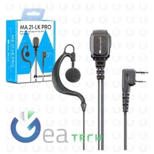 Auricolae with Mic A L With Socket 2 Pin Midland MA21-LK PRO Kenwood C1496.01 - Picture 1 of 3