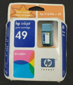 HP Inkjet Print Cartridge # 49 Tri Color Printer Ink New in Box - Picture 1 of 6