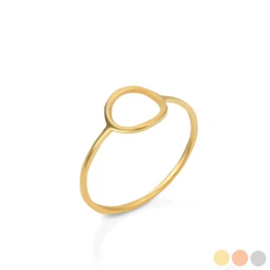 Gold Circle Outline Shaped Ring - Picture 1 of 5