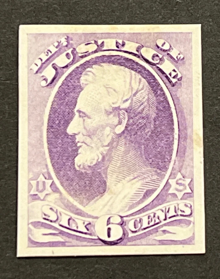 Travelstamps: US Stamps Scott #O28p4, 6 Cent Proof on Card NGAI NH - Image 1 of 4