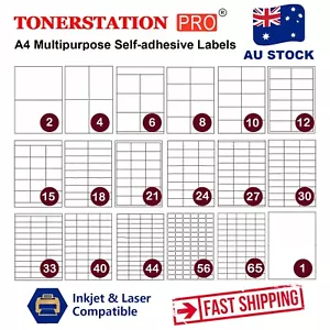 A4 Paper Sticker Office Mailing Labels Address Laser Inkjet Print Multi Size - Picture 1 of 17