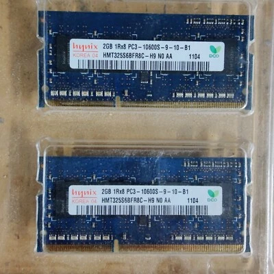 Hynix - 4GB (2x 2GB) 1Rx8 PC3-10600S-9-10-B1  Memory RAM HMT325S6BFR8C-H9 - Image 1 of 4