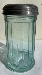 Vintage Aqua Glass Sugar Shaker 6” tall - Bild 1 von 9