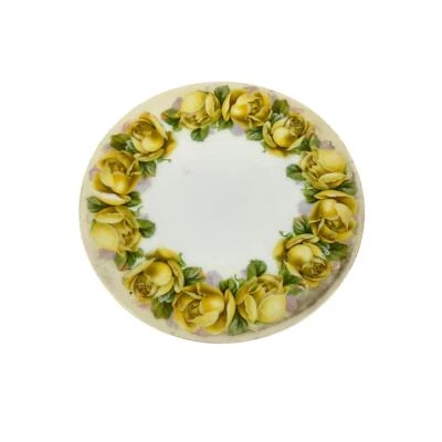 Plato antiguo Baviera pintado a mano PM rosa amarilla 6" Porzellanfabrik Moschendorf Foto 1 de 4