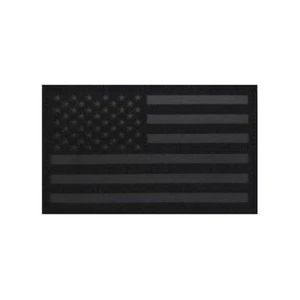 PREMIUM IR REFLECTIVE BLACK TACTICAL AMERICAN FLAG HOOK AND LOOP PATCH 3X2 INCH - Picture 1 of 4