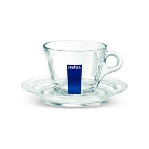 Lavazza Cappuccino Glass Cup & Saucer 160ml x 1 - Picture 1 of 3
