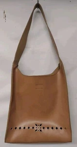 Borsa a tracolla Mondani Y2K marrone chiaro cachi grande taglio laser nuda finta pelle diamante - Foto 1 di 5