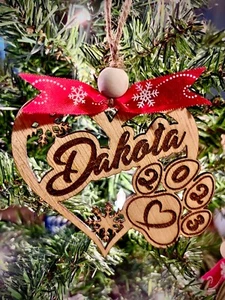 Personalized Dog Cat Pet Ornament | Custom Christmas Pet Ornament | Pet Paw Orna - Picture 1 of 11