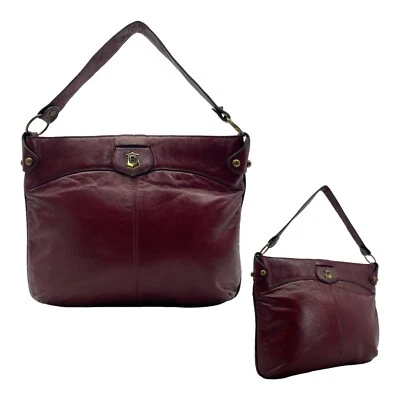 Vintage 60s 70s ETIENNE AIGNER Large Handmade Handbag Top Handle Hobo OXBLOOD - Image 1 of 4