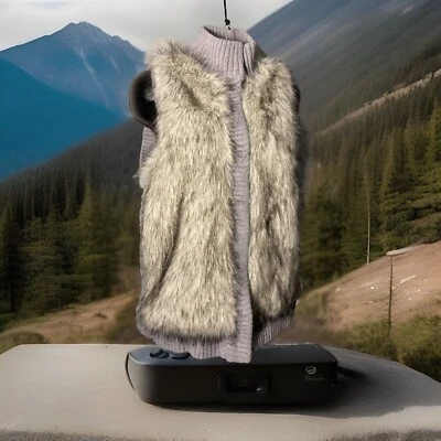 Chaleco Michael Kors Imitación Piel Gris Mujer Medio Tejido Snap Mob Esposa Plateado Foto 1 de 4