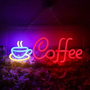 Letrero de luz LED de neón para café para decoración de pared de café ventana de café letrero de negocios - Imagen 1 de 6